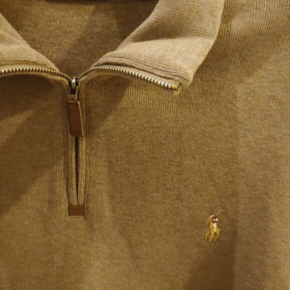 Ralph Lauren Polo Mens Brown Pullover Quarter Zip Mock Collar XXL TTG - Picture 5 of 6